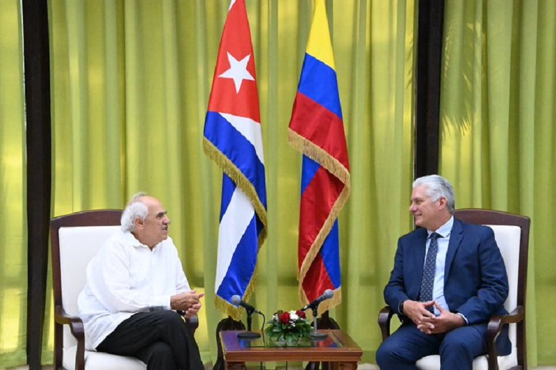 Díaz-Canel a Samper: «Cuba apoya la paz en Colombia»