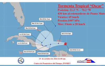 Se forma la tormenta tropical Oscar al norte de República Dominicana