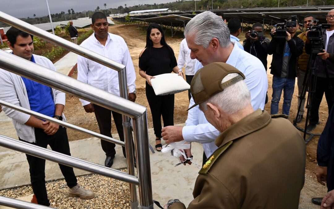 Presidente de Cuba inaugura importante parque solar fotovoltaico