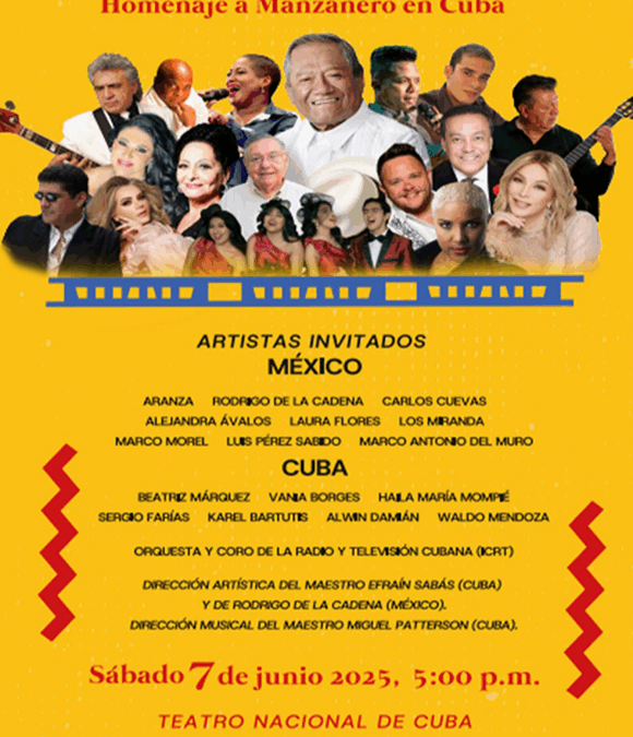 Concierto homenaje a Armando Manzanero reunirá talento mexicano y cubano en La Habana