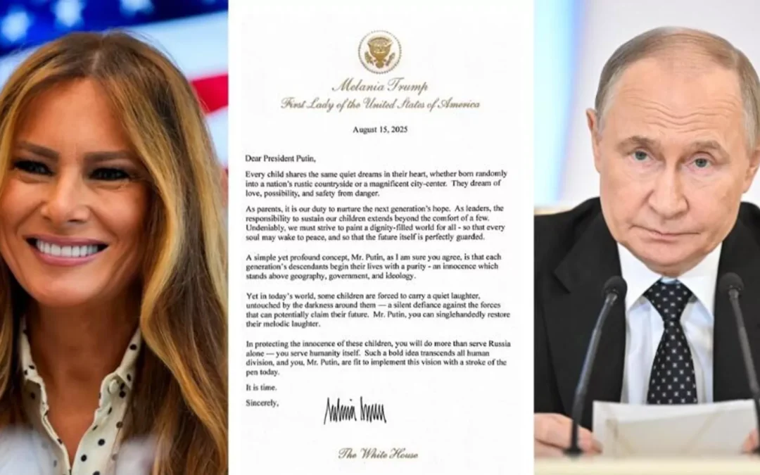 Trump publica una carta de su esposa Melania dirigida a Putin en la que le insta a proteger a los niños