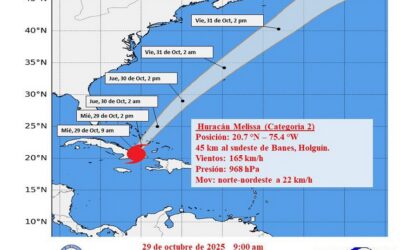 Melissa comienza a abandonar el territorio nacional