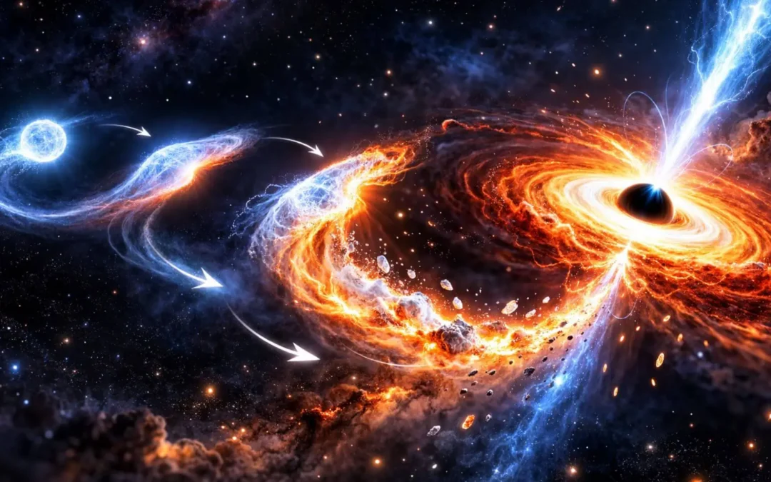 Un destello imposible desde hace 8.000 millones de años podría ser la primera prueba de un agujero negro devorando una estrella ultradensa