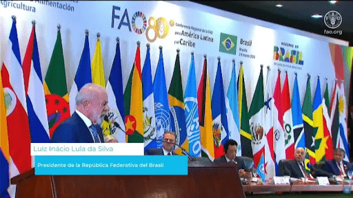 Lula critica persecución contra Cuba en Conferencia Regional de la FAO para América Latina y el Caribe