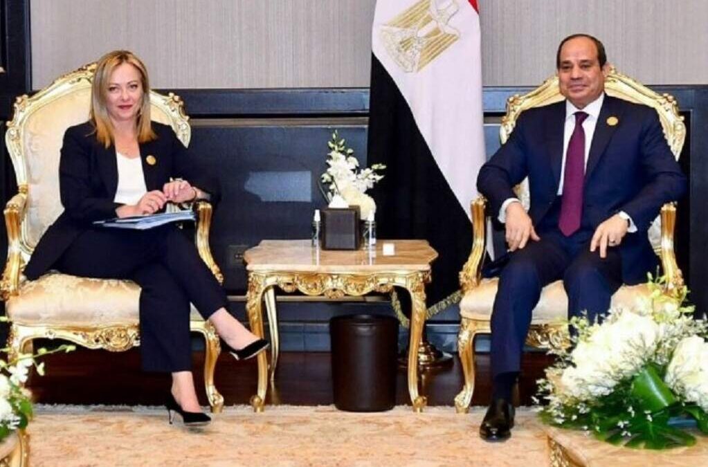 Meloni abordó con presidente de Egipto la situación en Medio Oriente