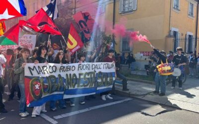 Marchas en Italia contra la visita de Marco Rubio y en apoyo a Cuba