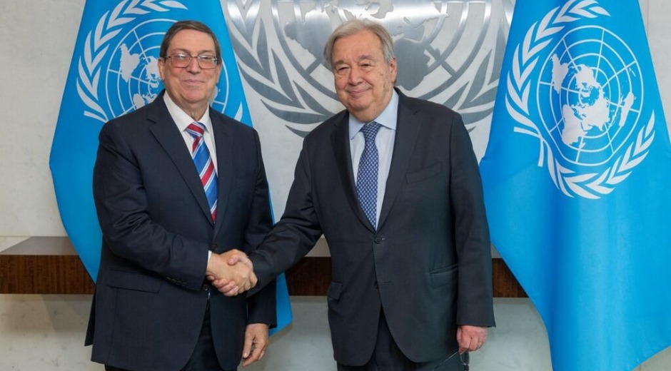 Canciller Bruno Rodríguez se reunió con secretario general de la ONU