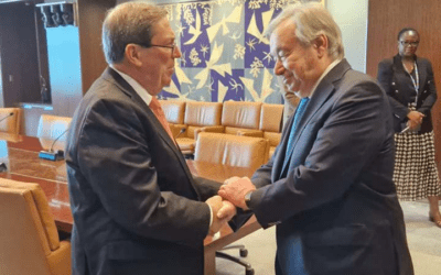 Recibe Secretario General de la ONU al Canciller cubano